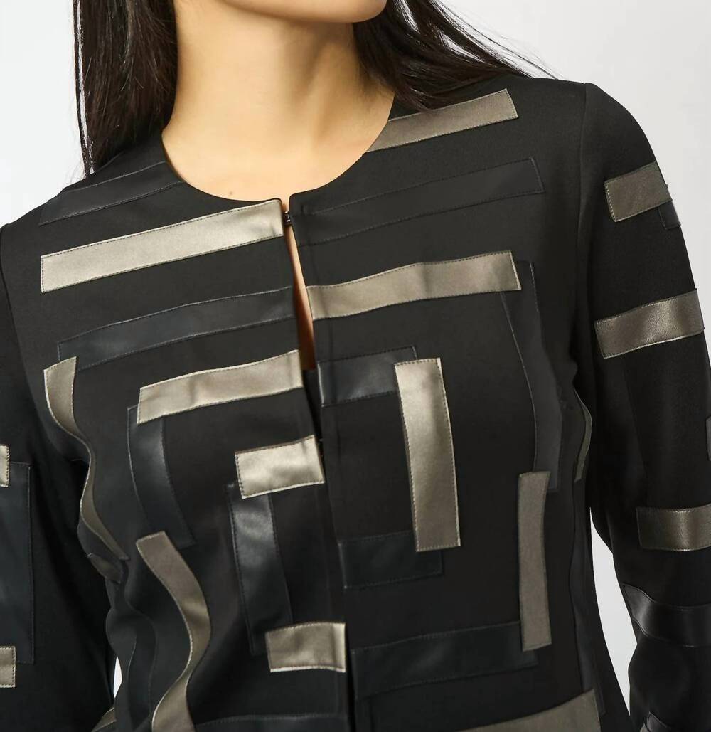 NEW JOSEPH RIBKOFF scuba and leatherette jacket in black - Picture 4 of 4